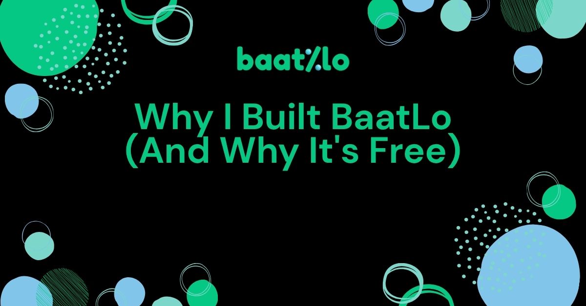 Why is BaatLo free expense split tracker